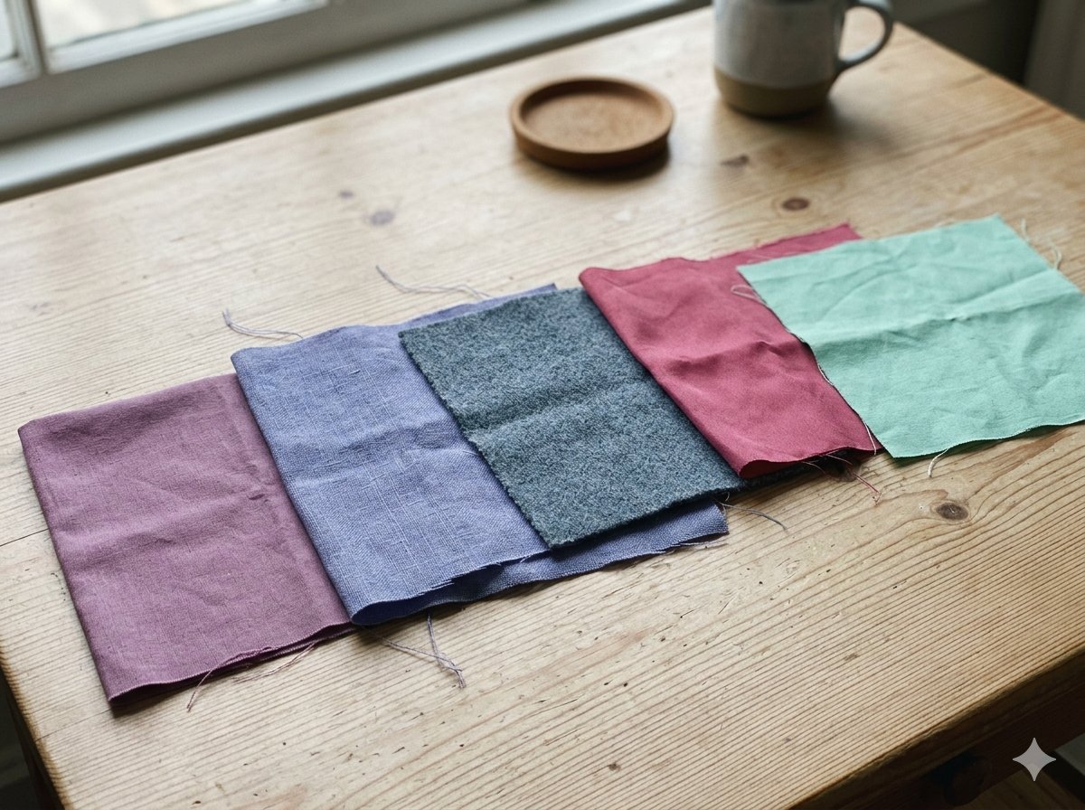 Farbpalette Sommer Kalt mit Mauve, Lavendelblau, Schiefergrau und Himbeerrosa