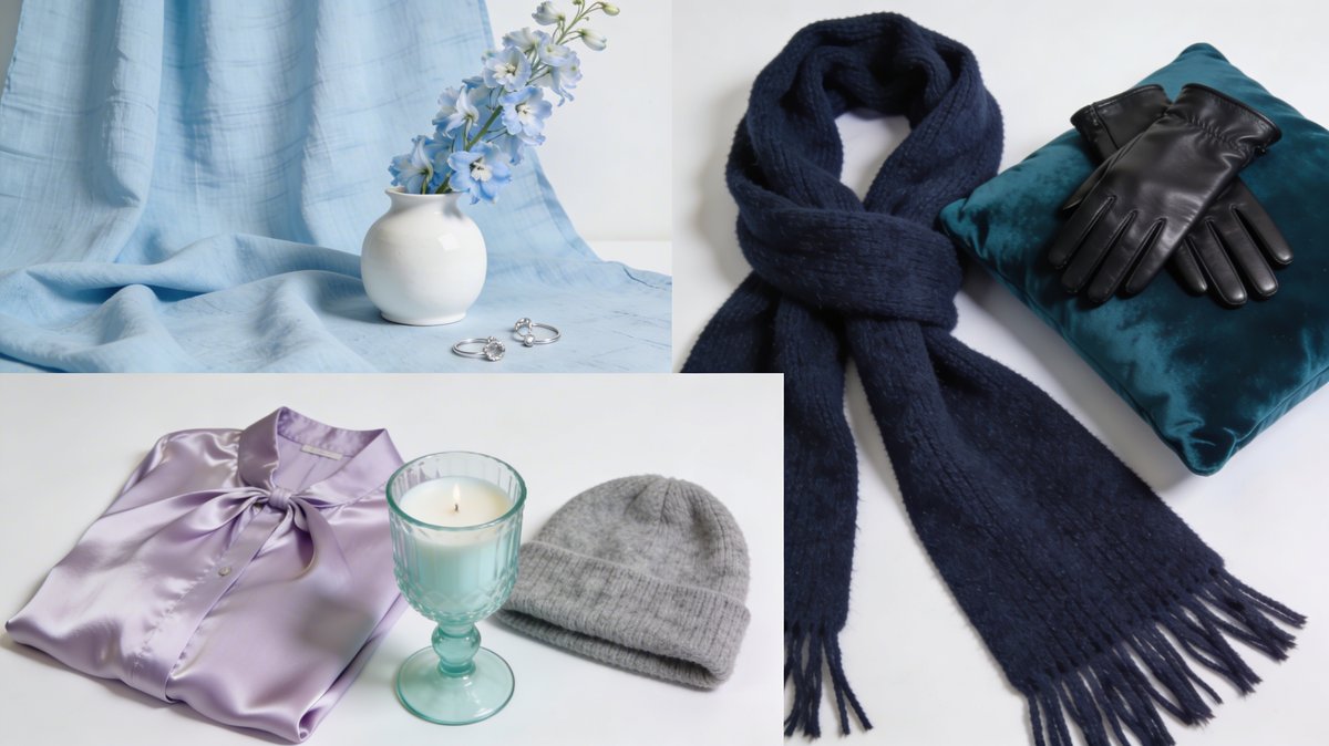 Illustration der vier Tests zur Bestimmung des kalten Untertones: Venen, Schmuck, Tuch und Farben